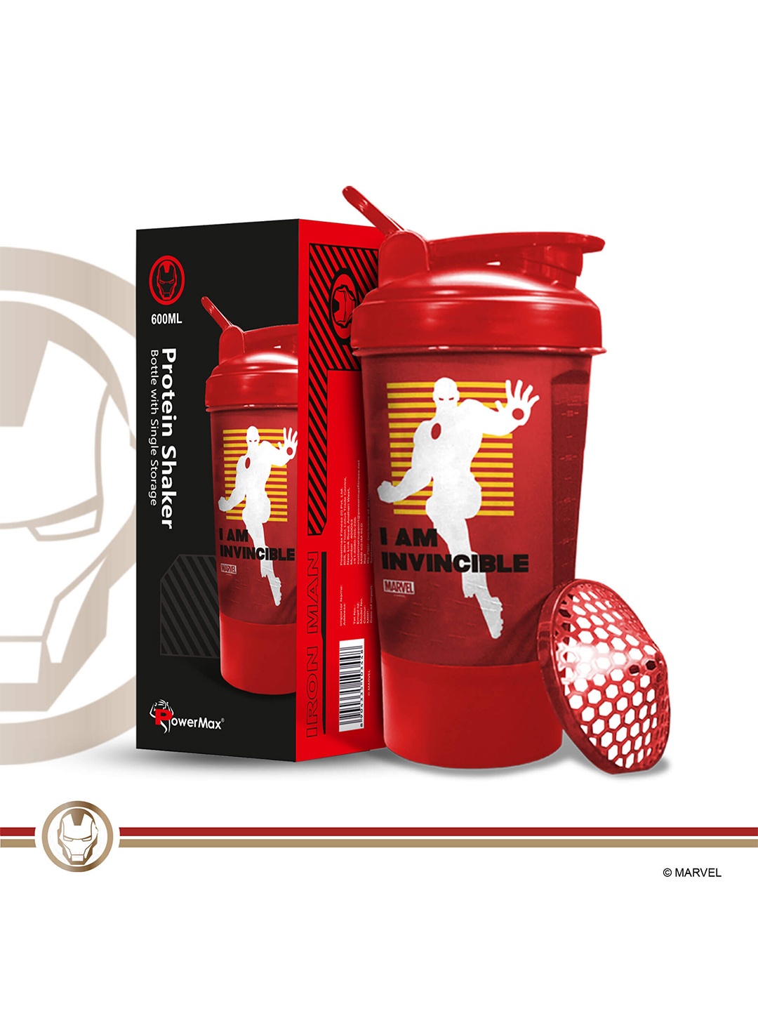 

PowerMax Fitness Red & White Printed Leak Proof Water Bottle 600 ml