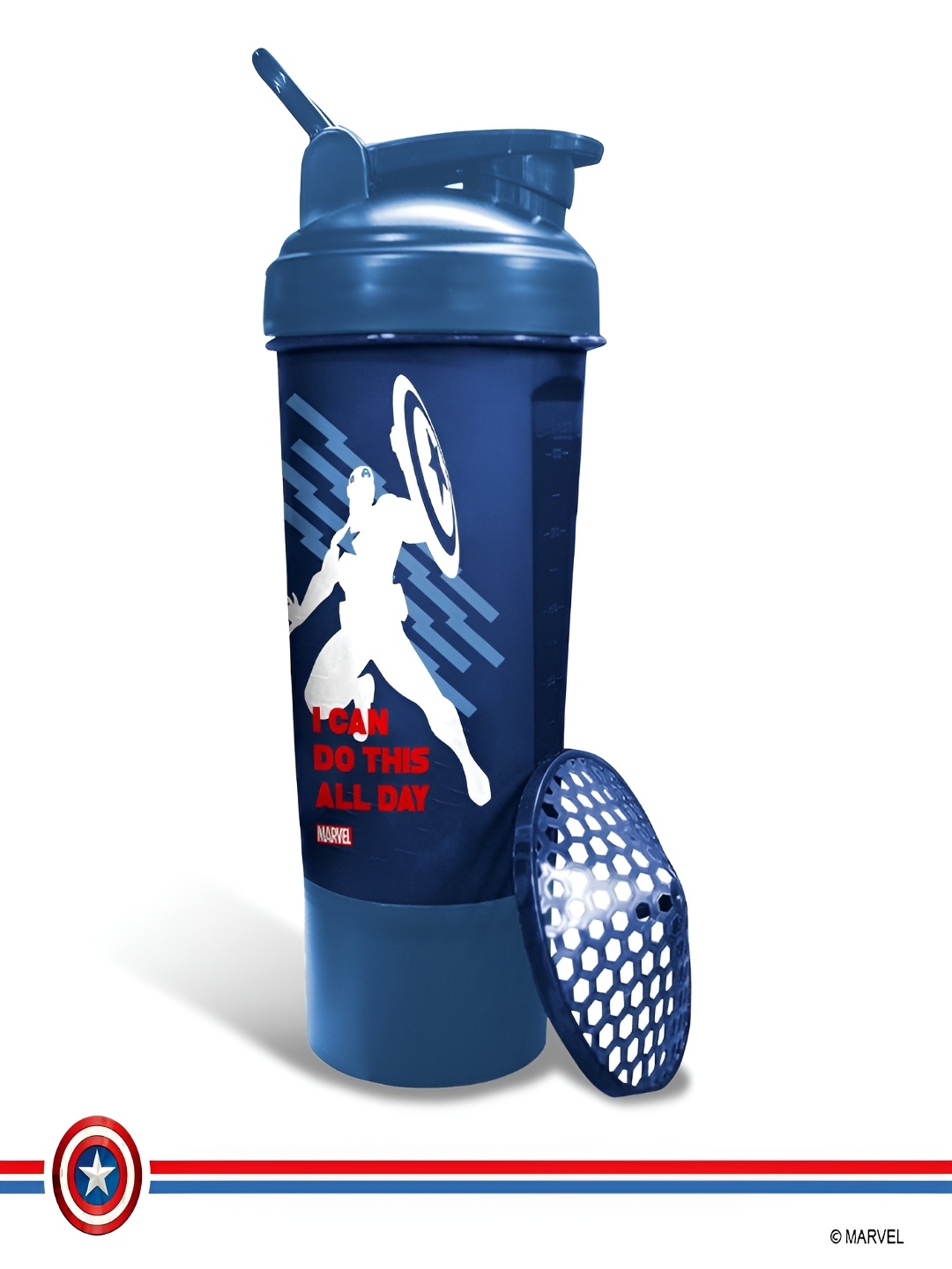 

PowerMax Fitness Blue & White Printed Leak Proof Water Bottle 600 ml