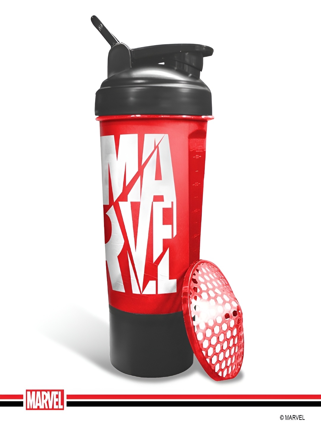 

PowerMax Fitness Red & White Printed Leak Proof Water Bottle 600 ml