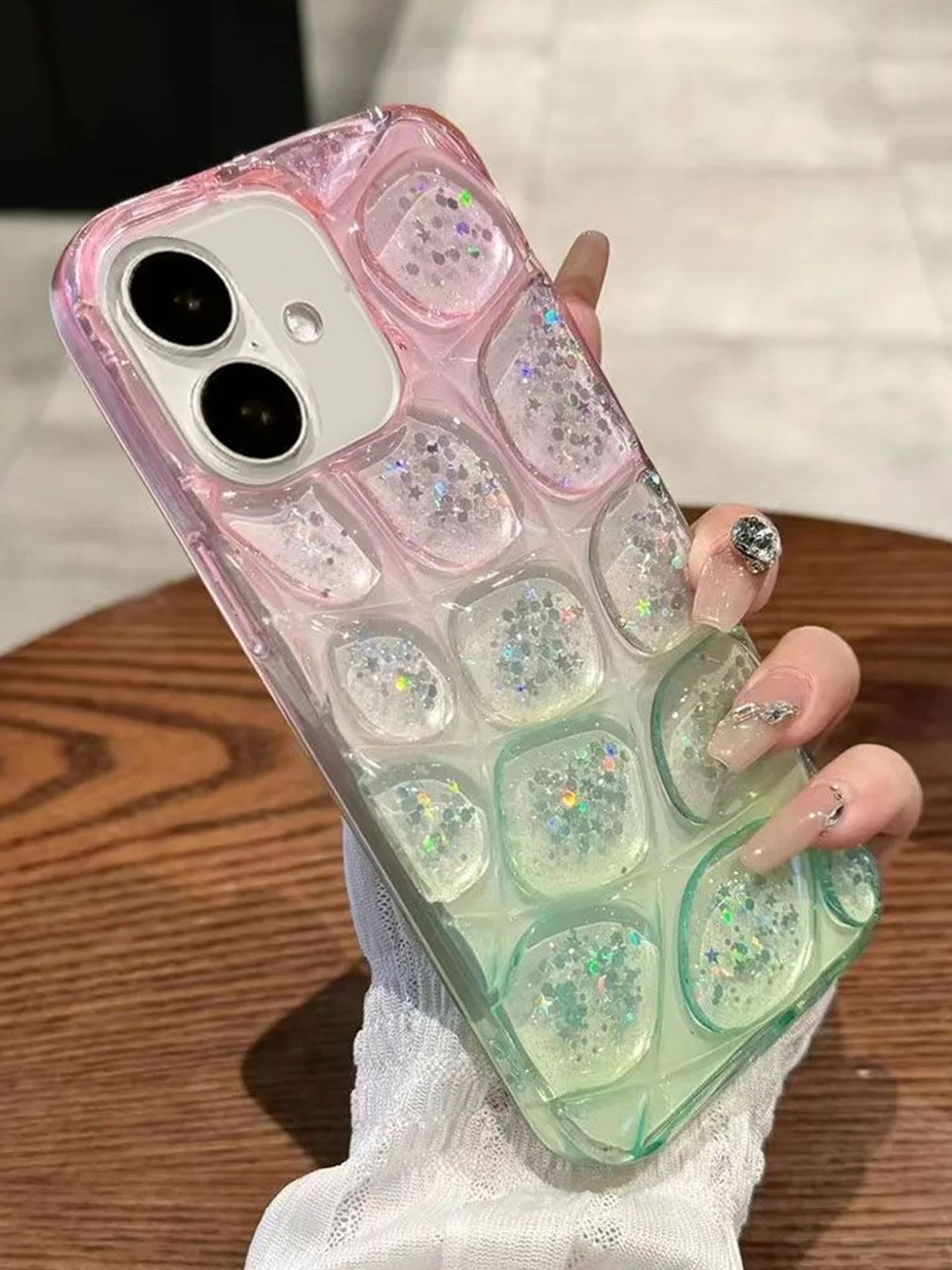

Luxury Kase LK170 Glitter Quirky iPhone 16 Plus Back Case, Pink