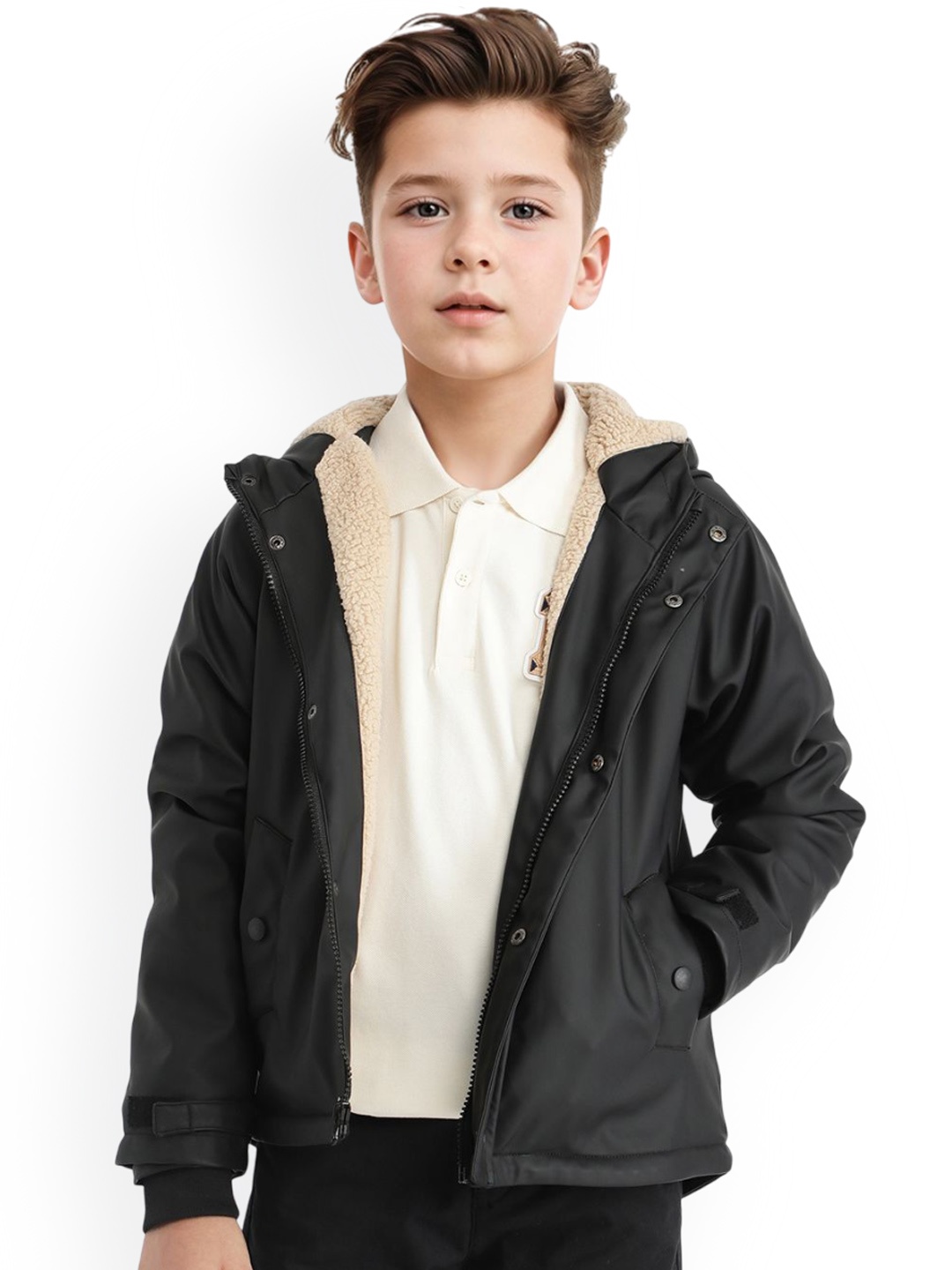 

Rare Ones Boys Polyester Hooded Jacket, Black