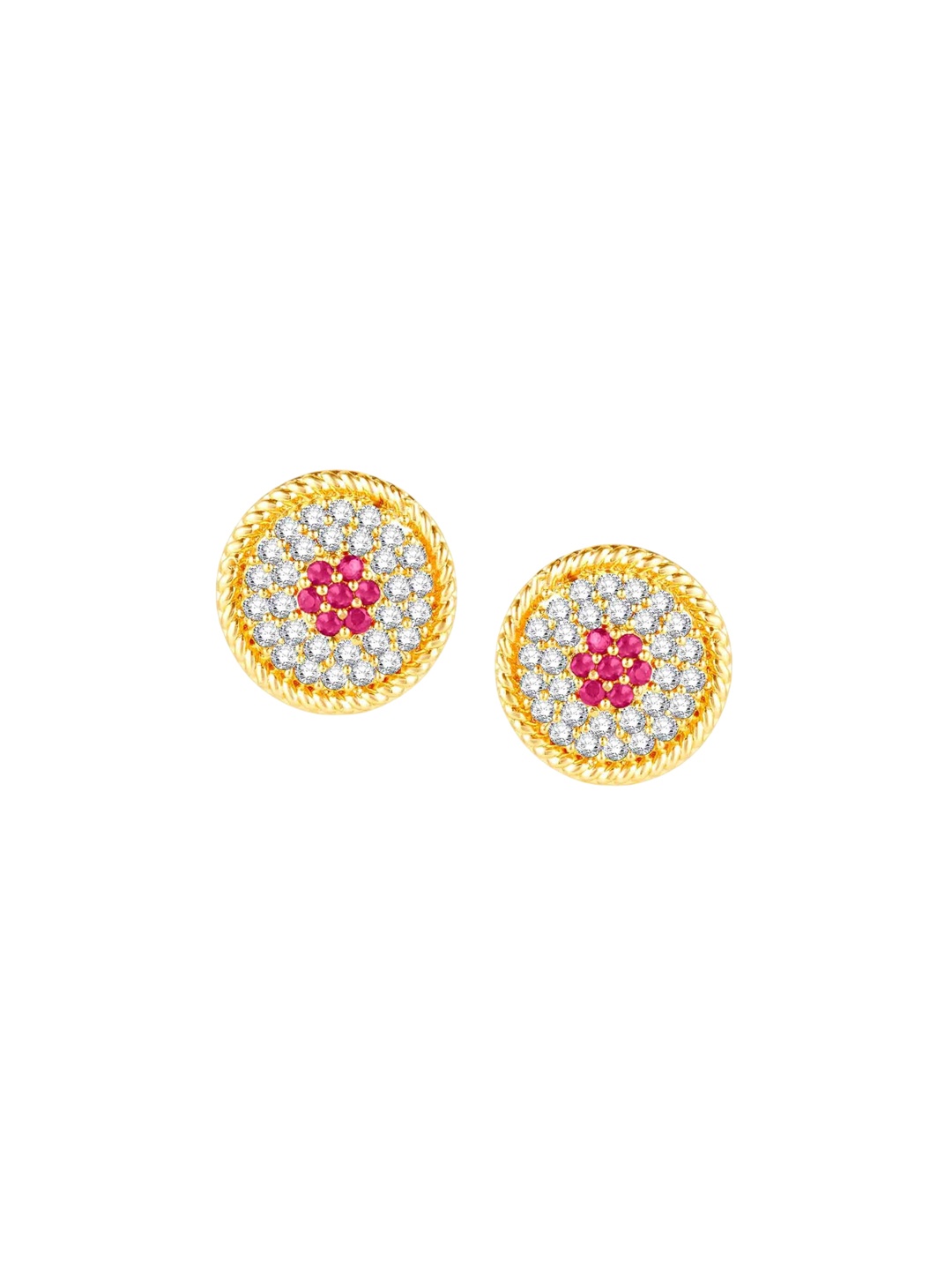

Peora Gold-Plated Cubic Zirconia Contemporary Studs, Pink