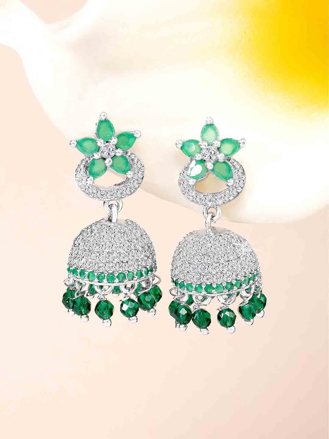 

Peora Silver-Plated Contemporary Jhumkas