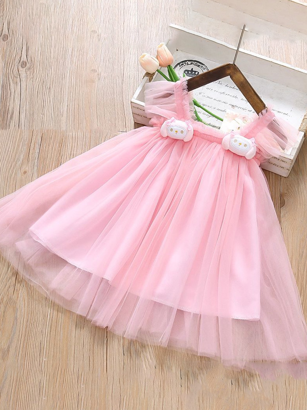 

YK Girls Cotton Gown Dress, Pink