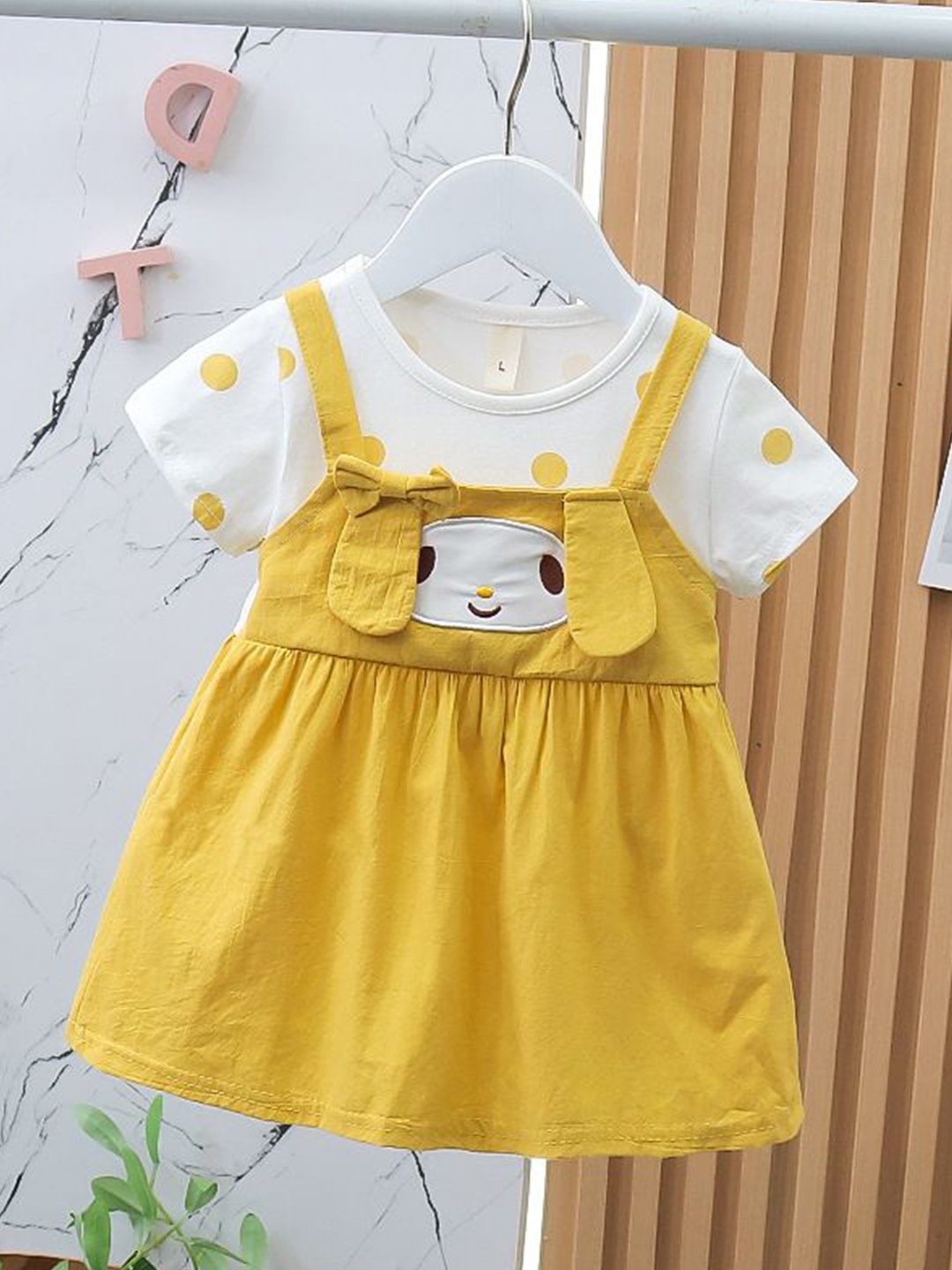 

YK Girls Cotton Pinafore Dress, Yellow