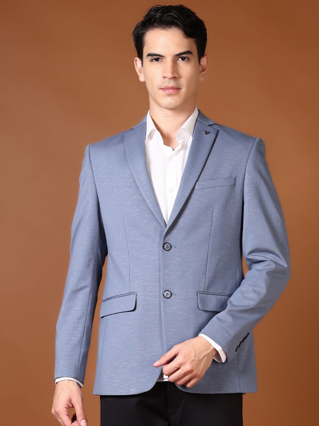 

V-Mart Self Design Single-Breasted Blazers, Blue