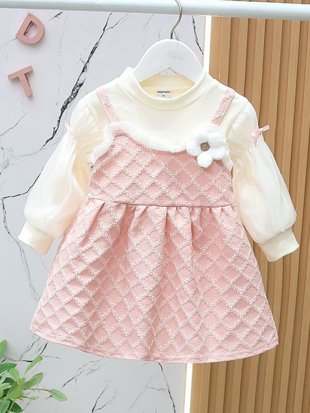 

YK Girls Fit & Flare Dress, Pink