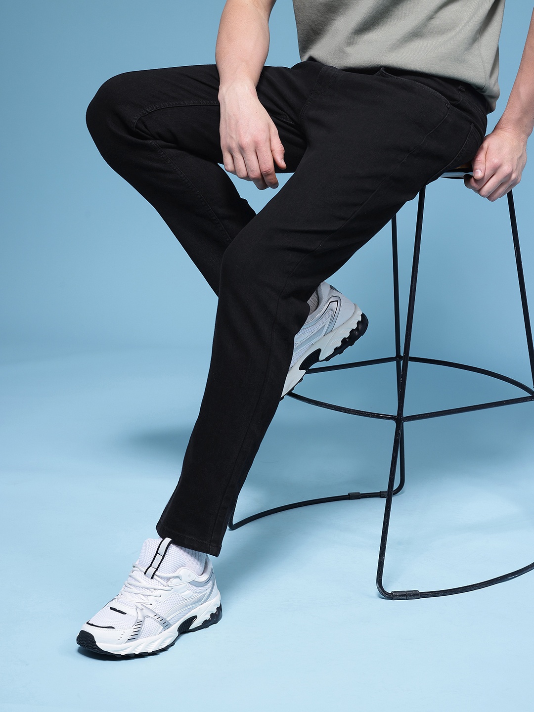 

HERE&NOW Men Slim Fit Stretchable Jeans, Black