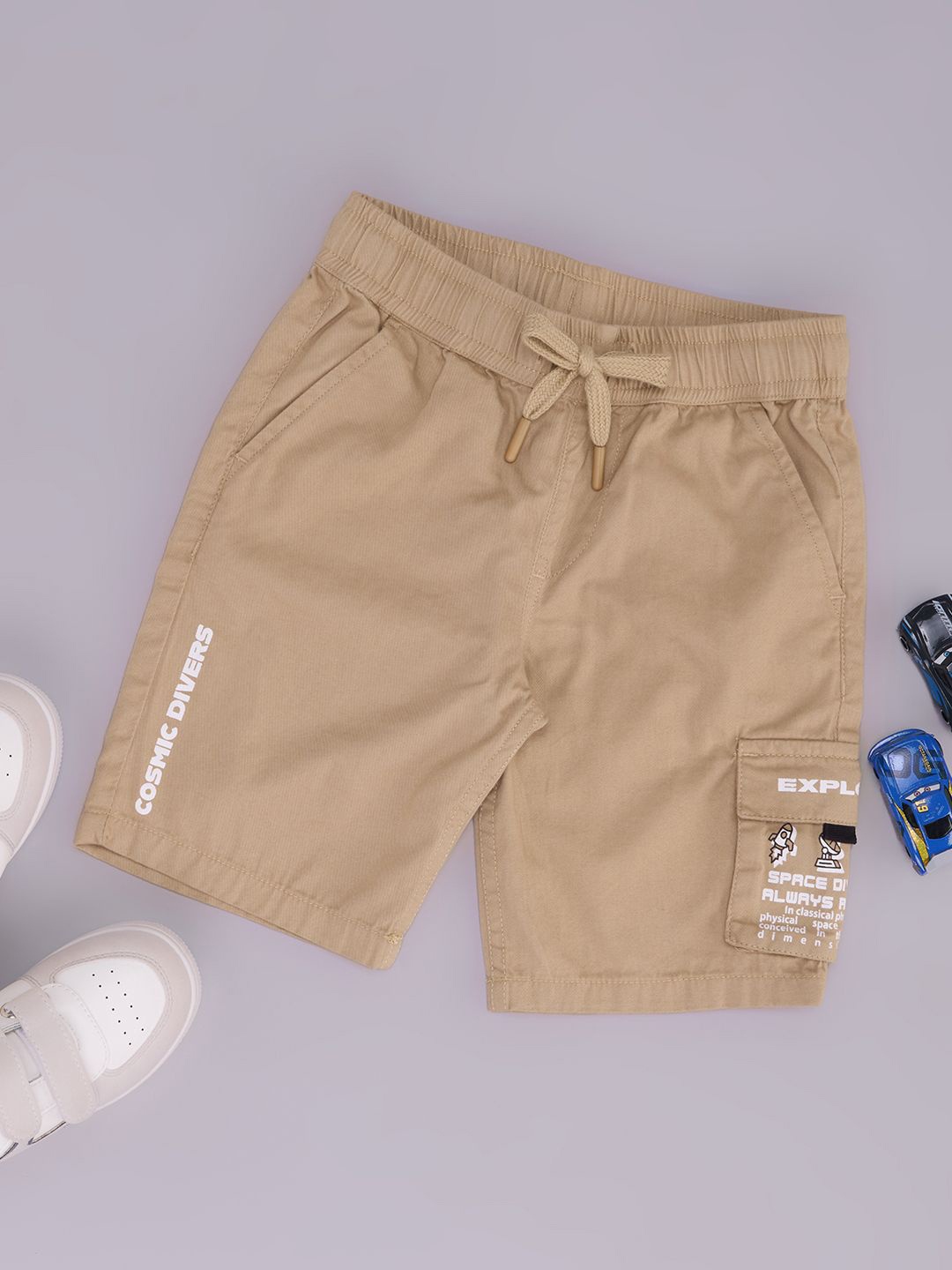 

Pantaloons Junior Boys Cotton Cargo Shorts, Beige