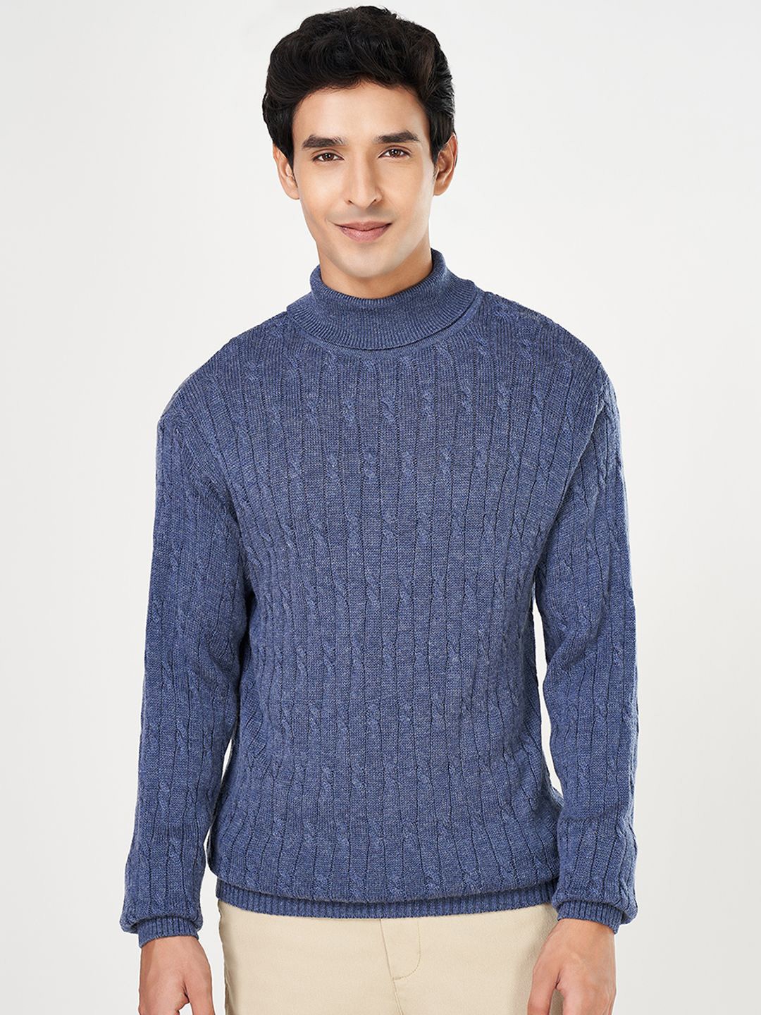 

BYFORD by Pantaloons Men Speckled Pullover Sweater, Blue