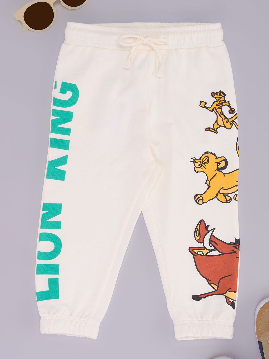 

Pantaloons Baby Boys Printed Pure Cotton Mid Rise Joggers, White