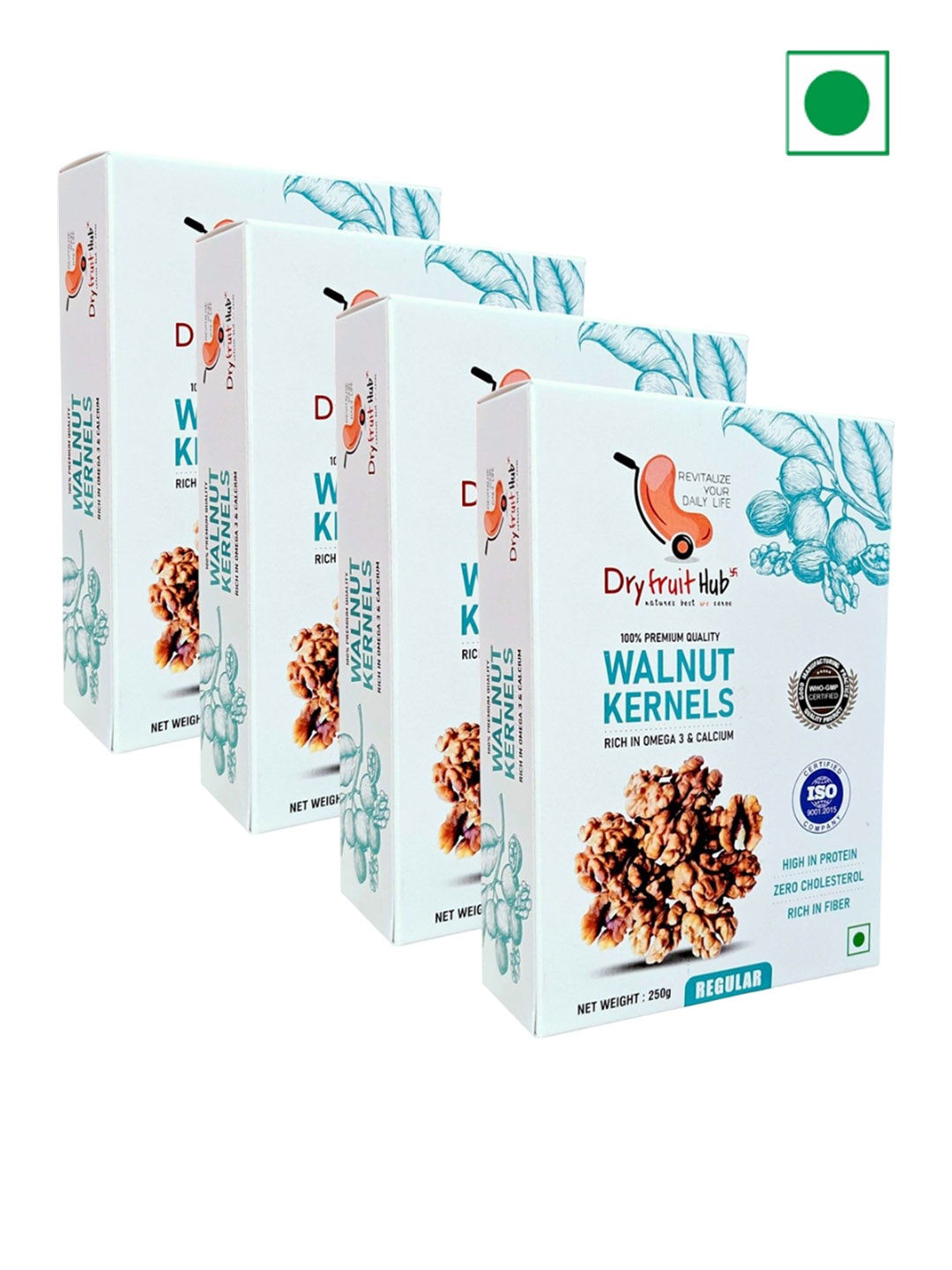 

DRY FRUIT HUB Pack Of 4 Kashmiri Walnuts Without Shell, White