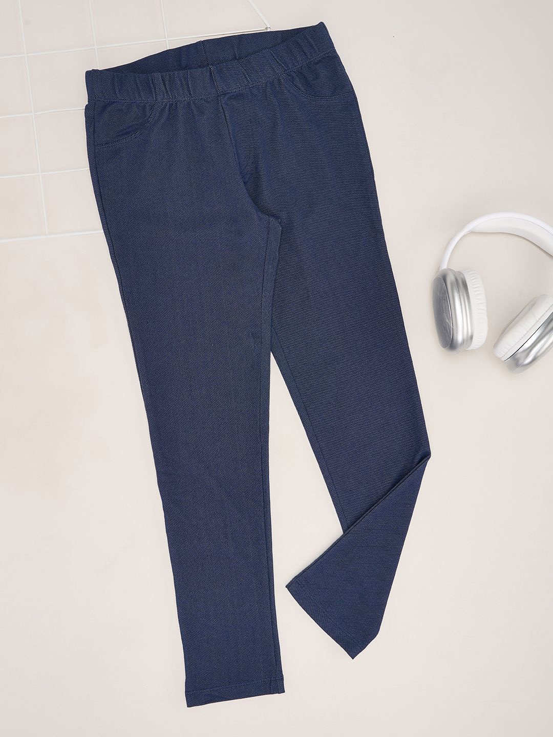 

Pantaloons Junior Girls Mid-Rise Jeggings, Navy blue