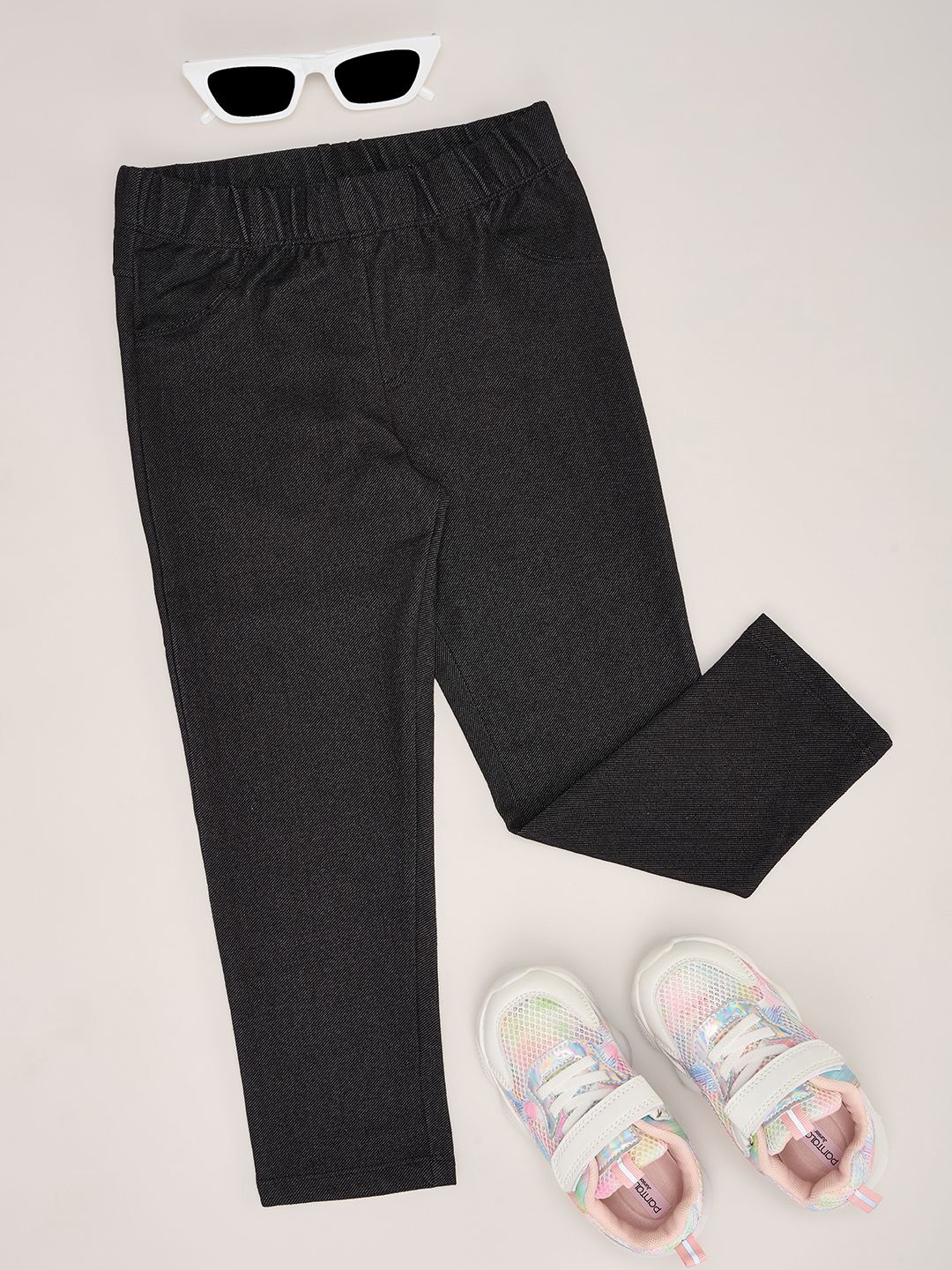 

Pantaloons Junior Girls Mid-Rise Jeggings, Black