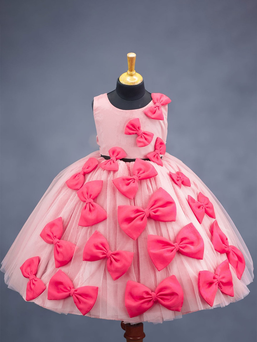 

Li & Li Boutique Girls bow design gown Maxi Dress, Peach