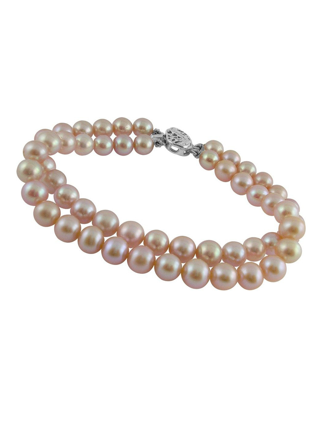 

Sri Jagdamba Pearls Dealer Beaded 2-String Bracelet, Silver
