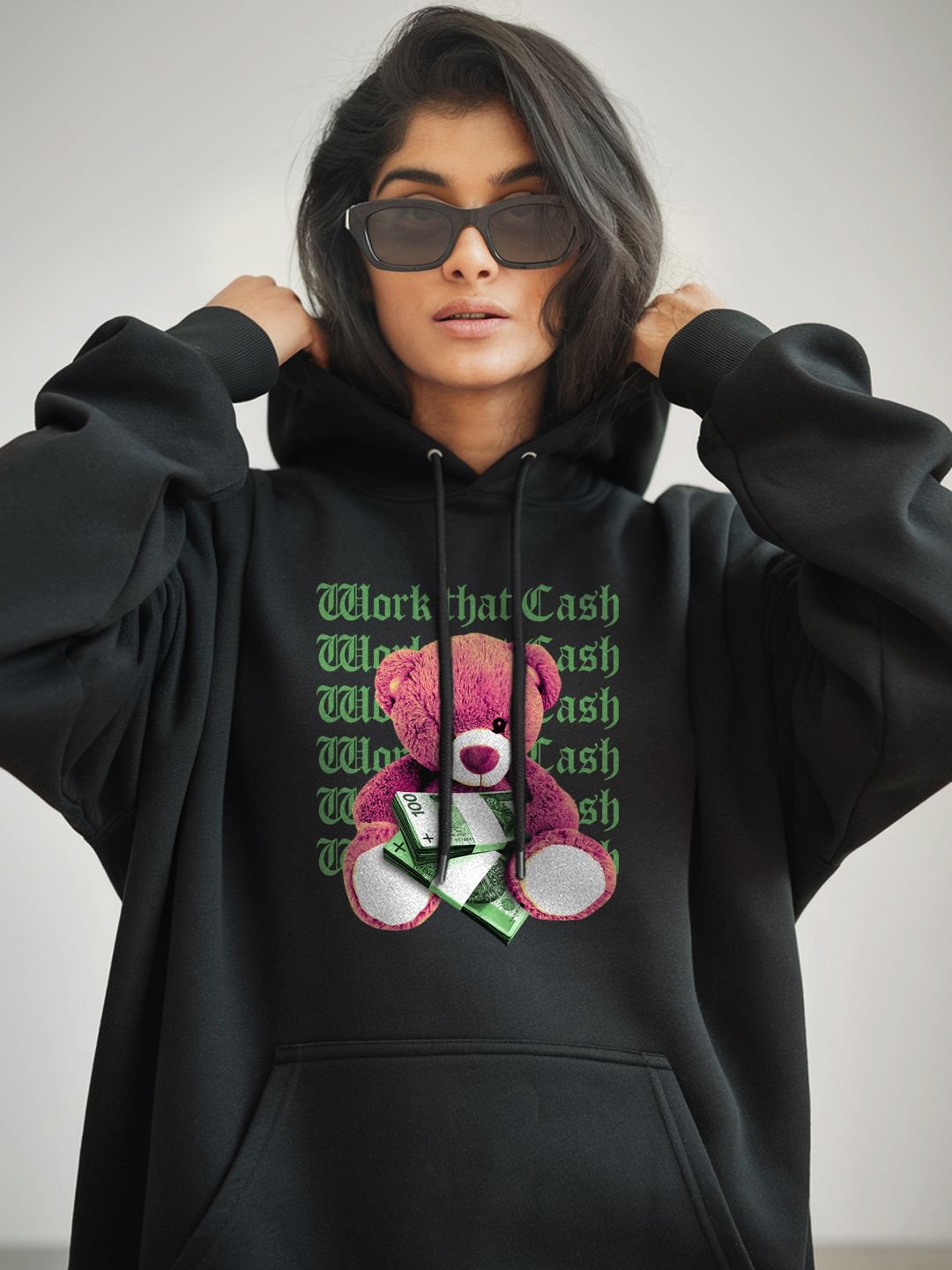 

FFLIRTYGO WomenGraphic Printed Hooded Sweatshirt, Black