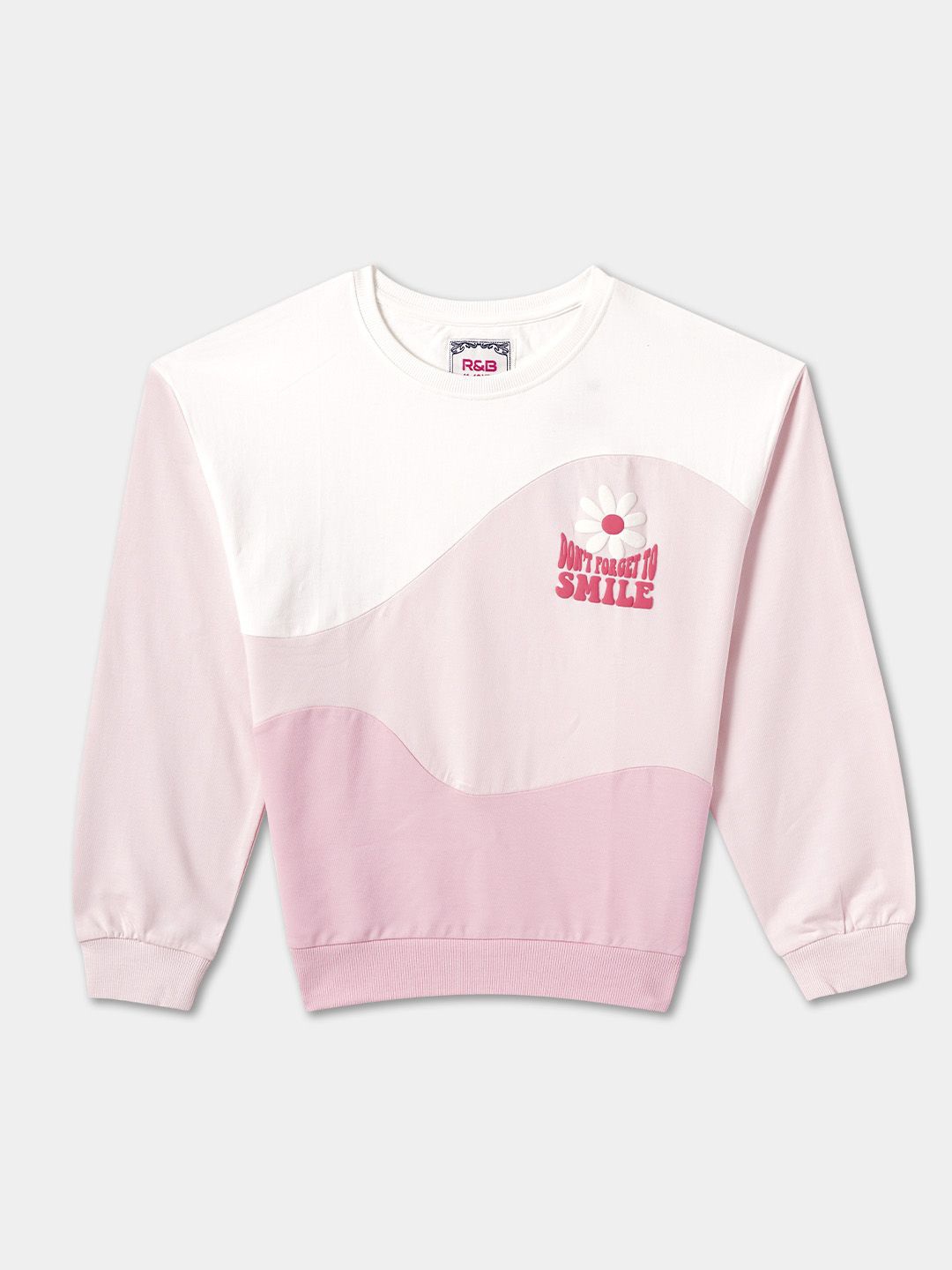 

R&B Girls Graphic Printed Sweatshirt, Pink