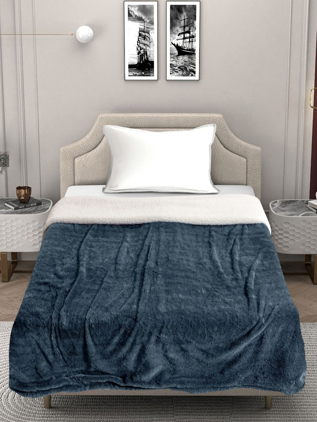 

FABINALIV Grey Woollen Mild Winter 600 GSM Single Bed Comforter