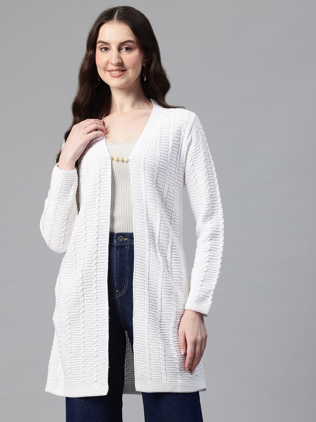 

Pierre Carlo Women Longline Cardigan, White