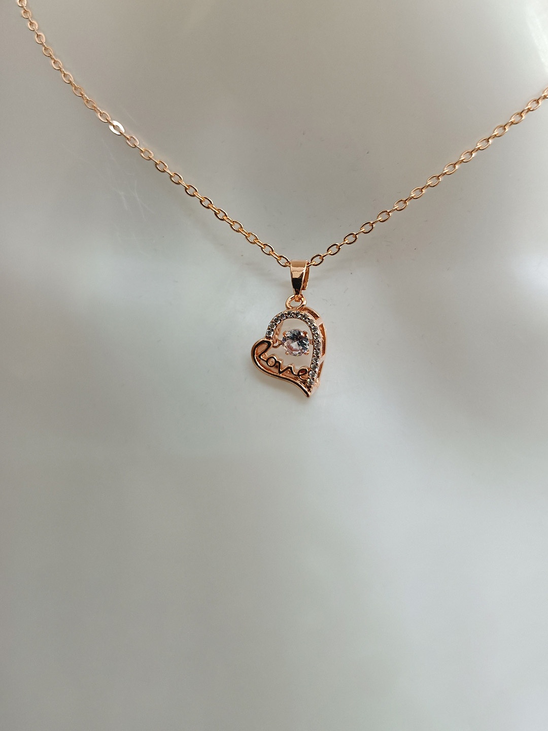 

Knigght Angel Jewels Gold-Plated Heart Shaped Pendants, Rose gold