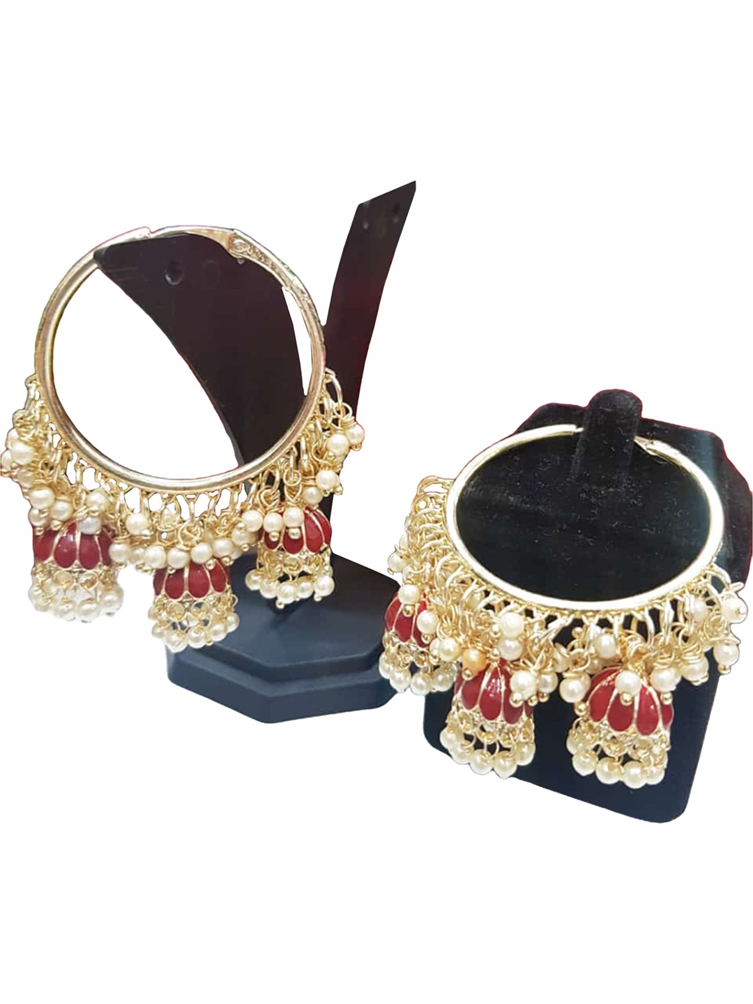 

Knigght Angel Jewels Contemporary Jhumkas Earrings, Red