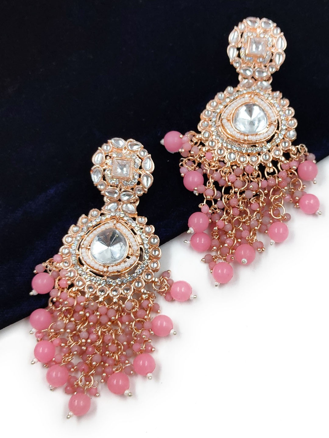 

Knigght Angel Jewels Contemporary Jhumkas Earrings, Pink