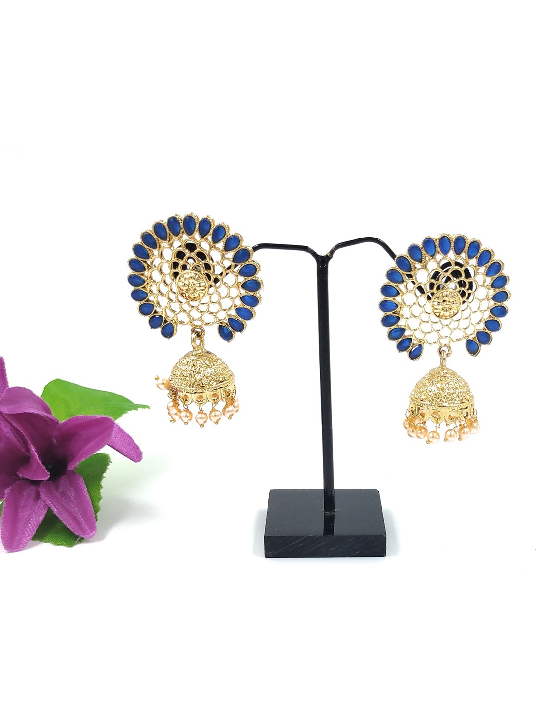 

Knigght Angel Jewels Contemporary Jhumkas Earrings, Blue