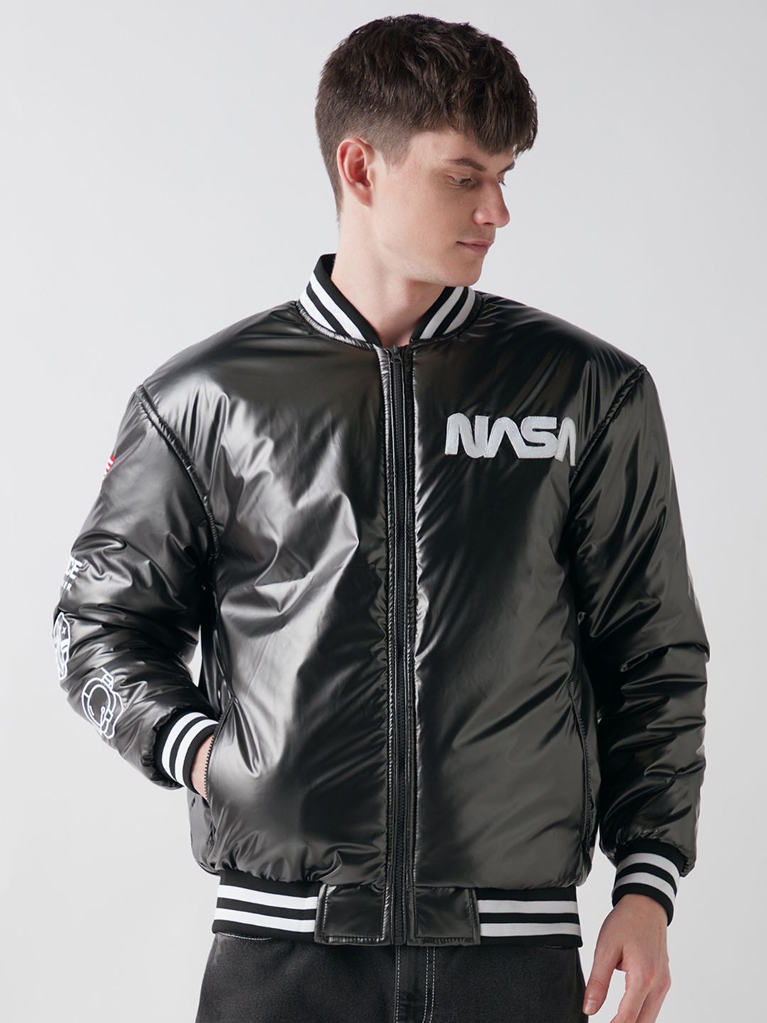 

Bewakoof Men Bomber Jacket, Grey