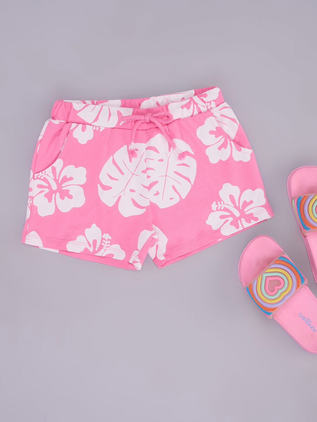 

Pantaloons Junior Girls Floral Printed Shorts, Pink