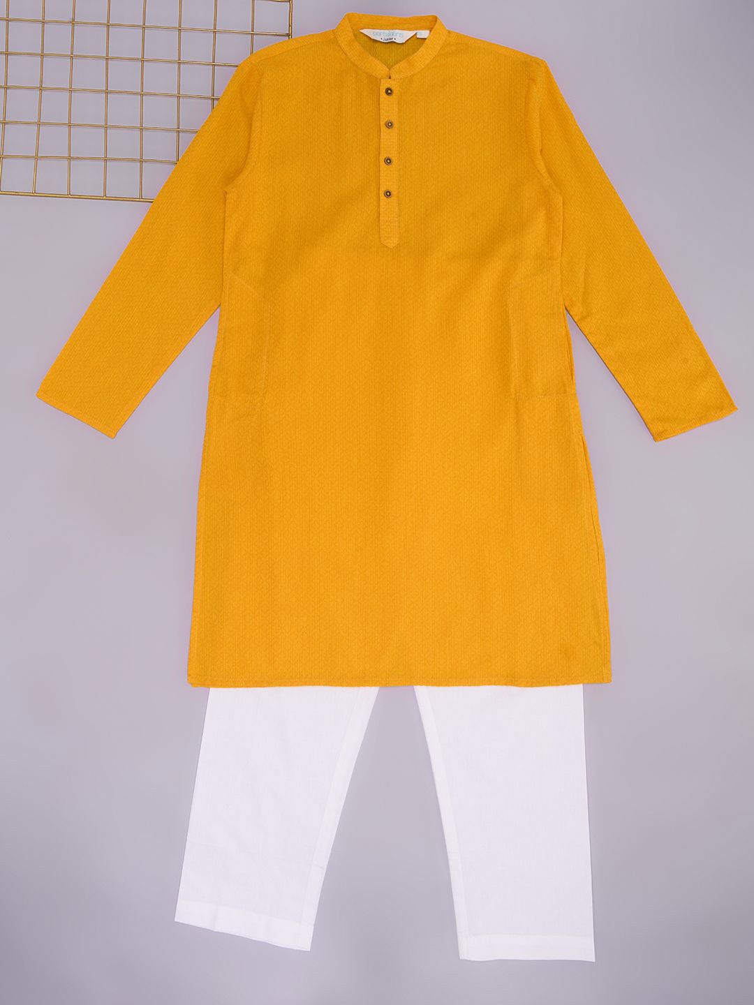 

indus route by Pantaloons Boys Regular Kurta with Pyjamas, Mustard