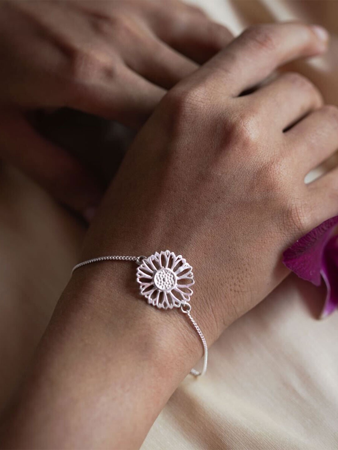 

House of Aadyaa Women Silver Wraparound Bracelet