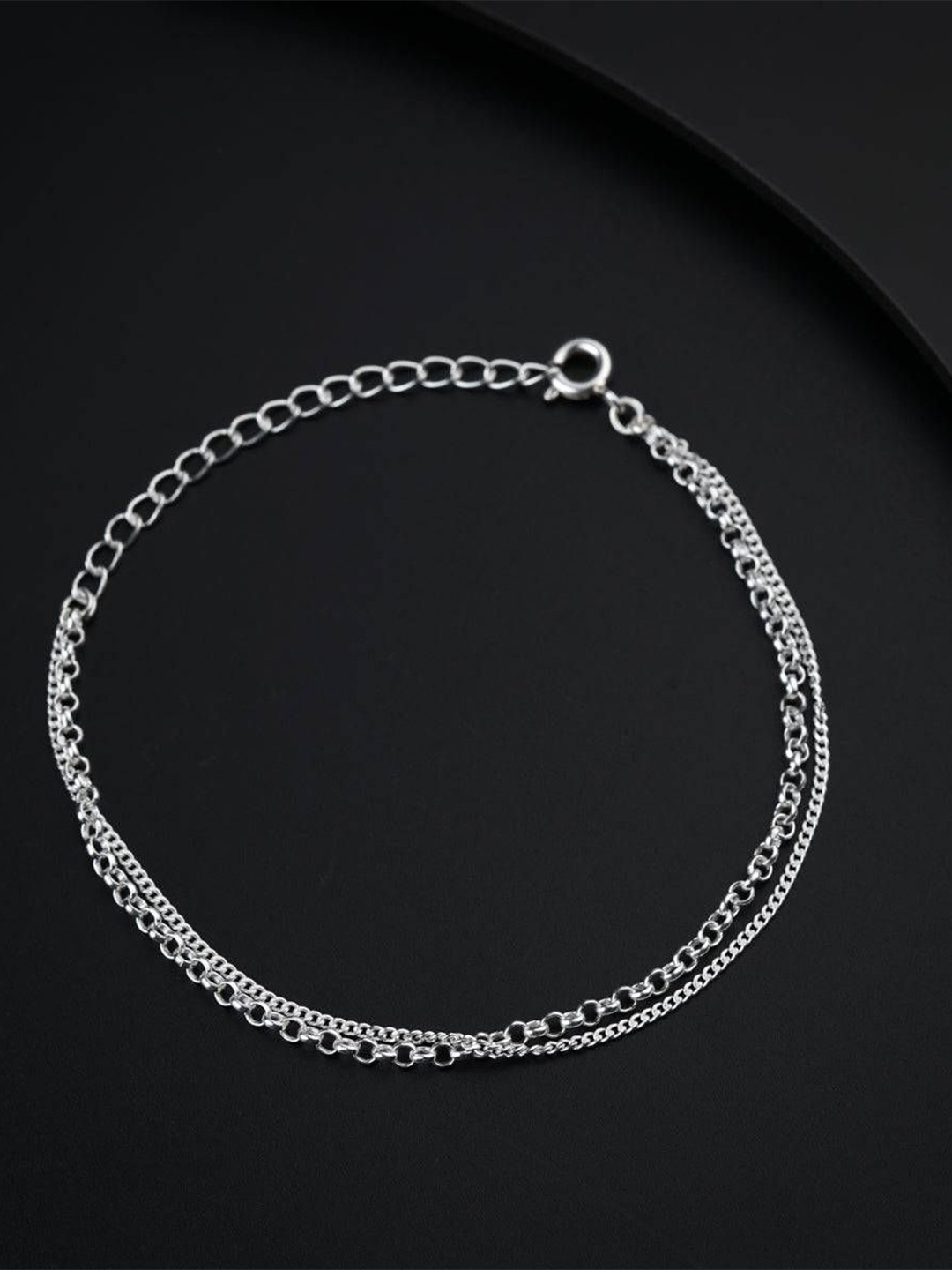

House of Aadyaa Women 2 Silver Link Bracelet