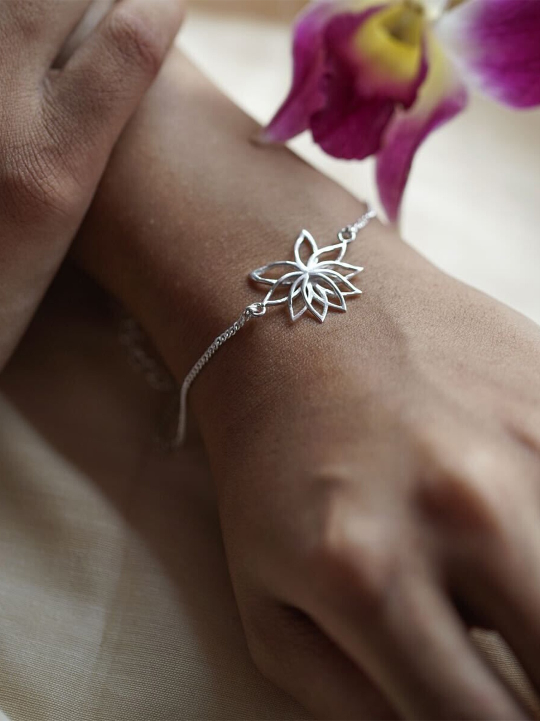 

House of Aadyaa Women Silver Wraparound Bracelet