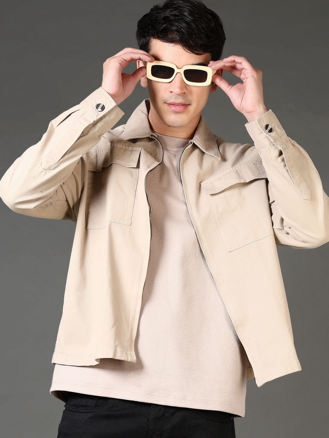 

V-Mart Men Opaque Casual Shirt, Beige