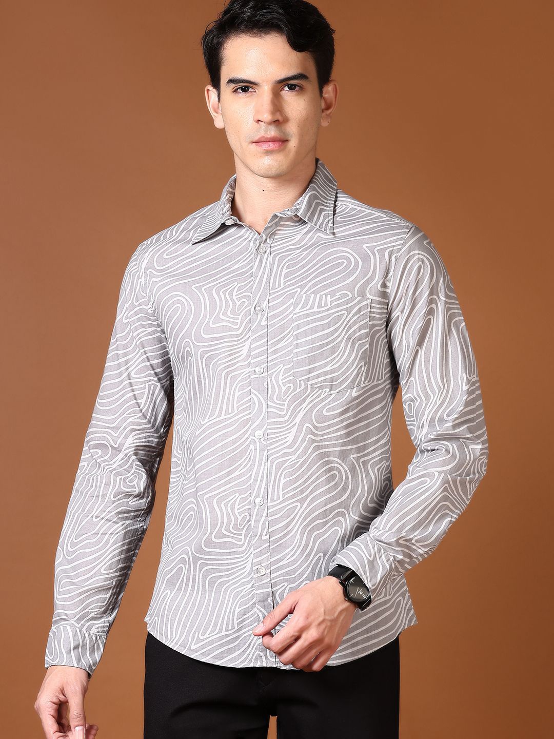 

V-Mart Men Opaque Printed Casual Shirt, Blue