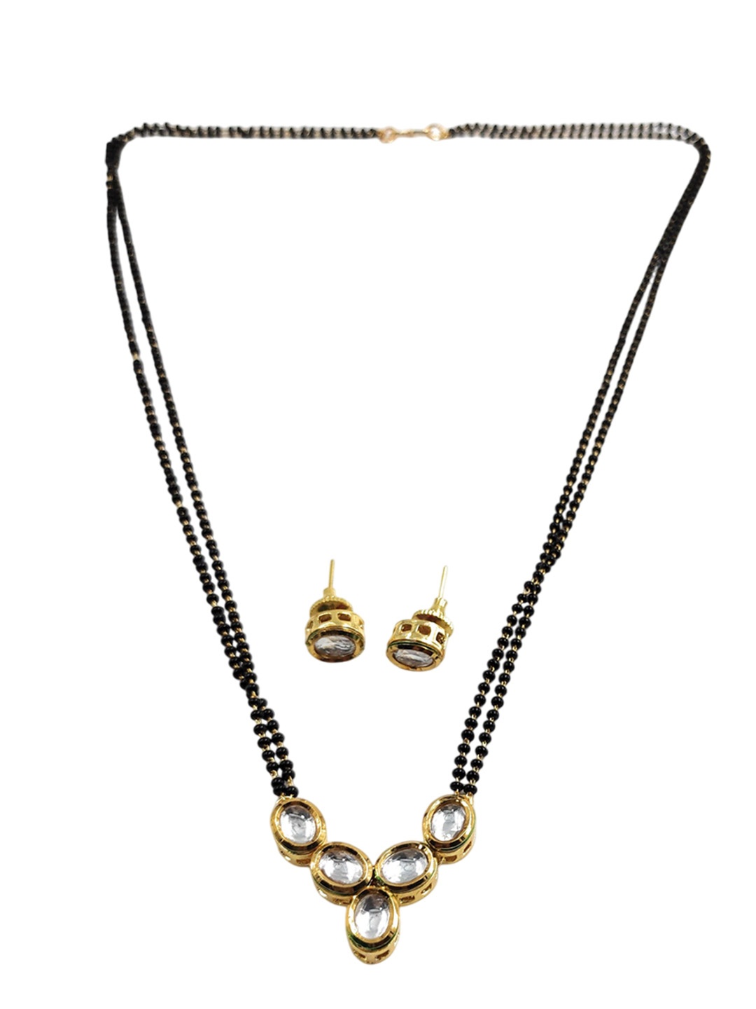 

Knigght Angel Jewels Gold-Plated Stone Studded & Beaded Mangalstura
