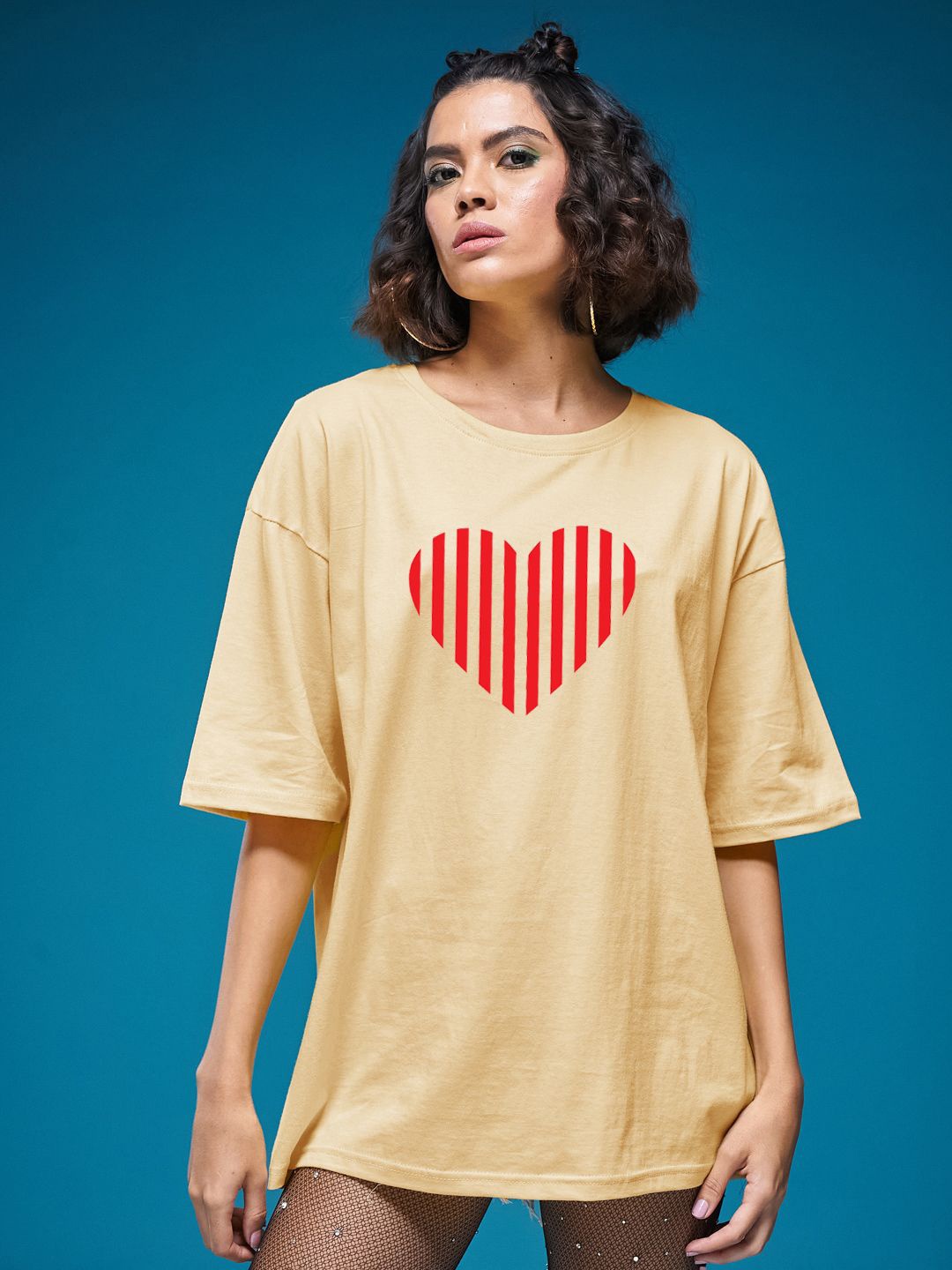 

SMARTEES Women Printed Applique T-shirt, Beige