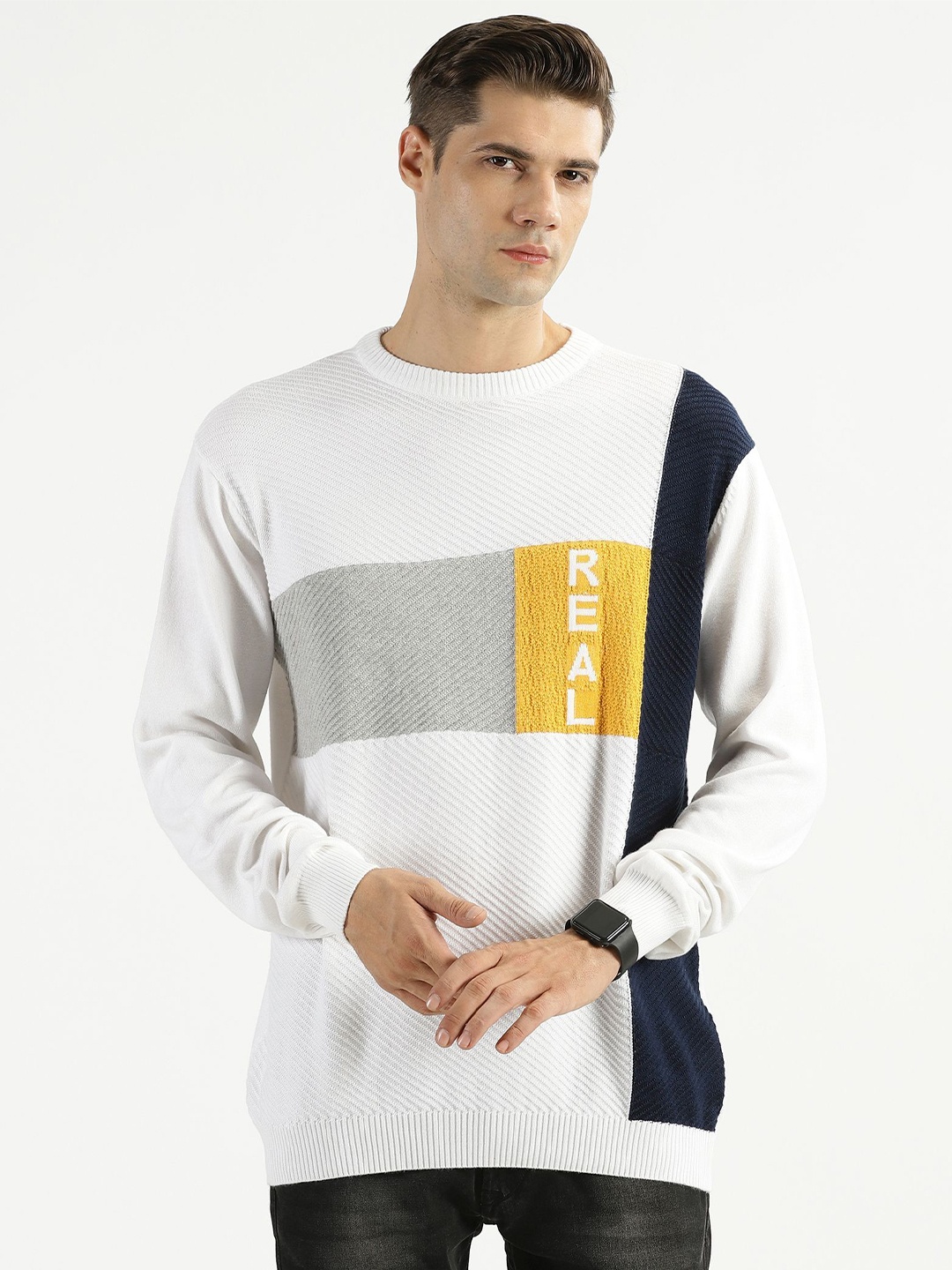 

RAVINIK Men Sweatshirt, White