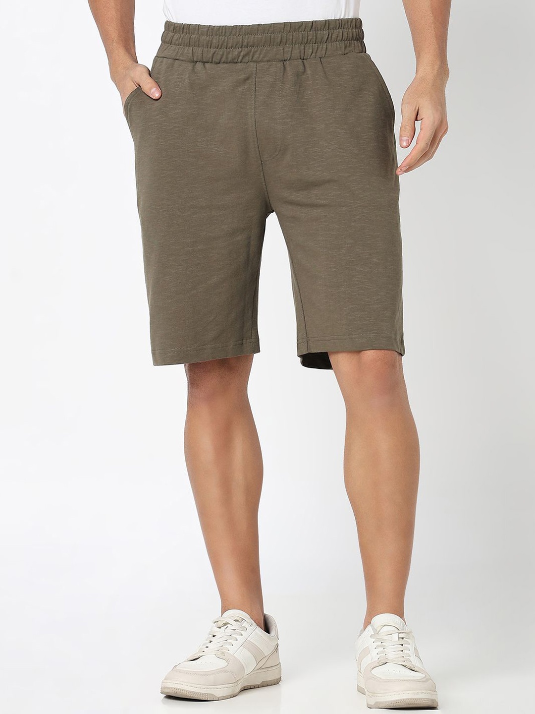 

R&B Men Chino Shorts, Olive