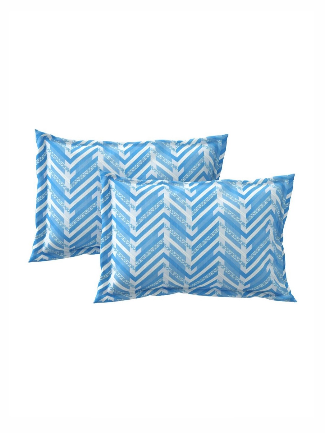 

Aura Blue & Green Geometric 120 TC King Bedsheet with 2 Pillow Covers