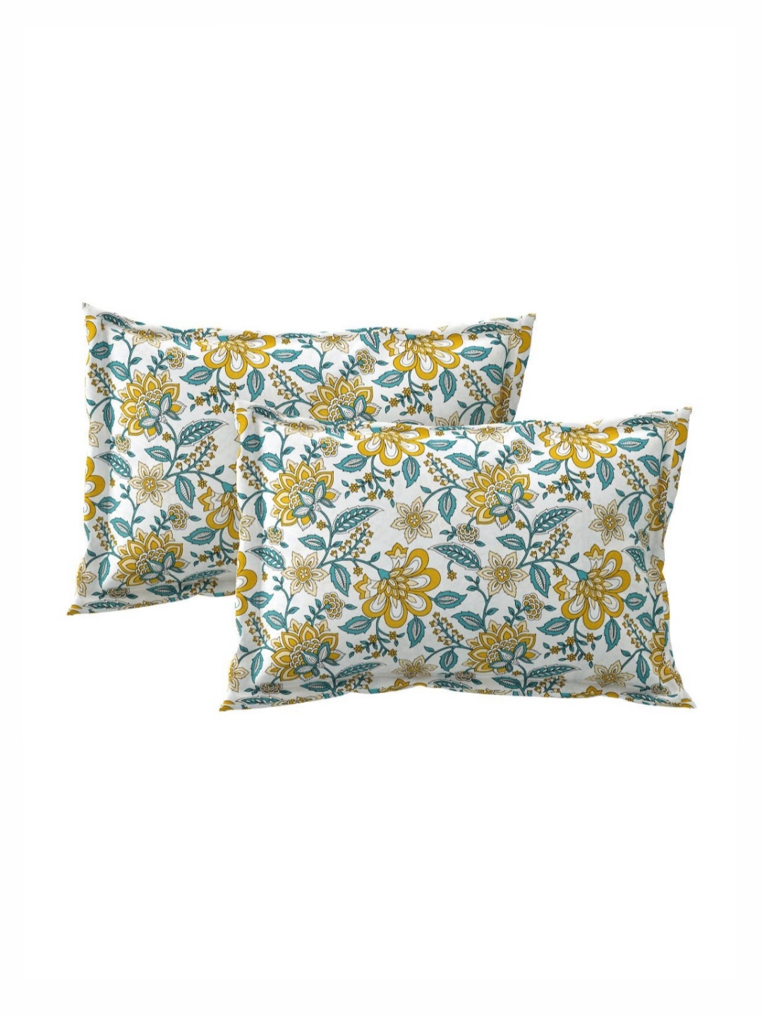 

Aura Blue & Yellow Floral 120 TC King Bedsheet with 2 Pillow Covers