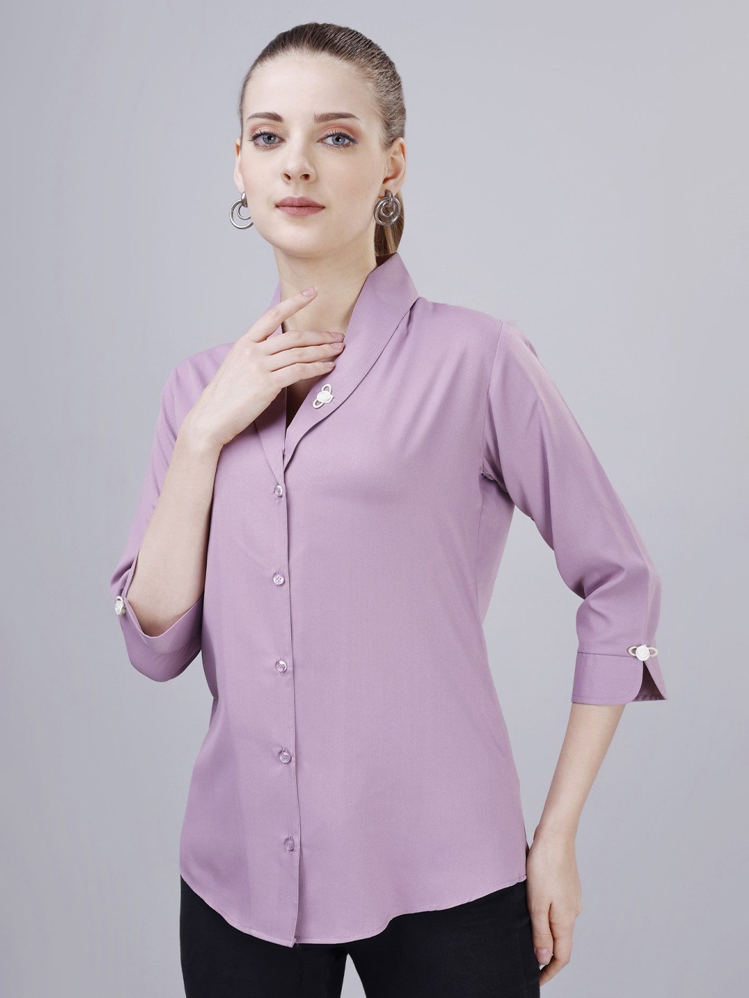 

Aanys Culture Women Opaque Casual Shirt, Lavender