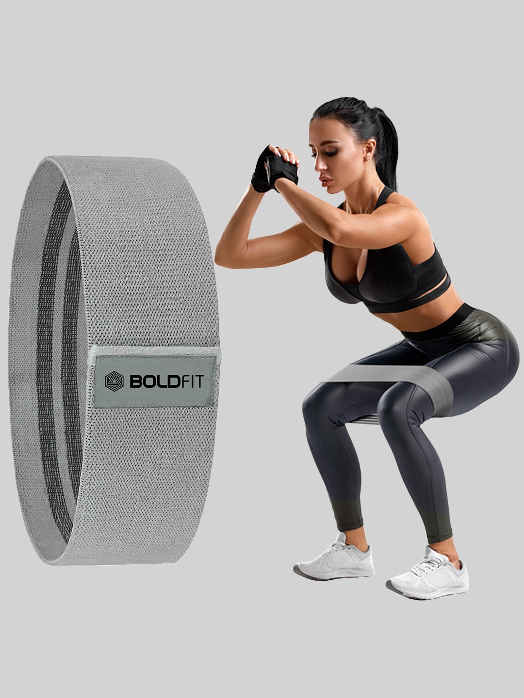 

BOLDFIT Unisex Cotton Hip Band Workout Accessory, Grey