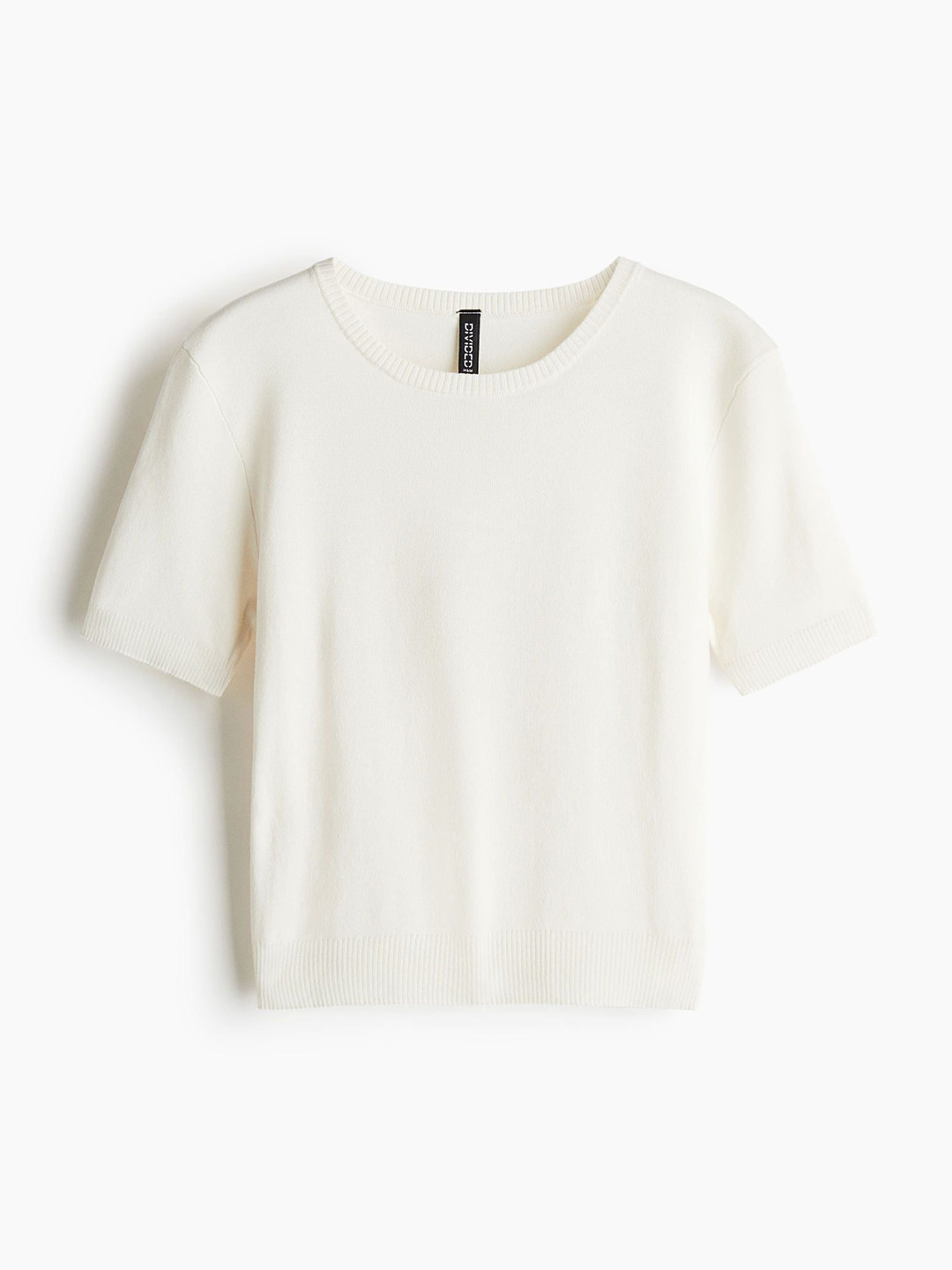 

H&M Fine-Knit T-Shirt, Cream
