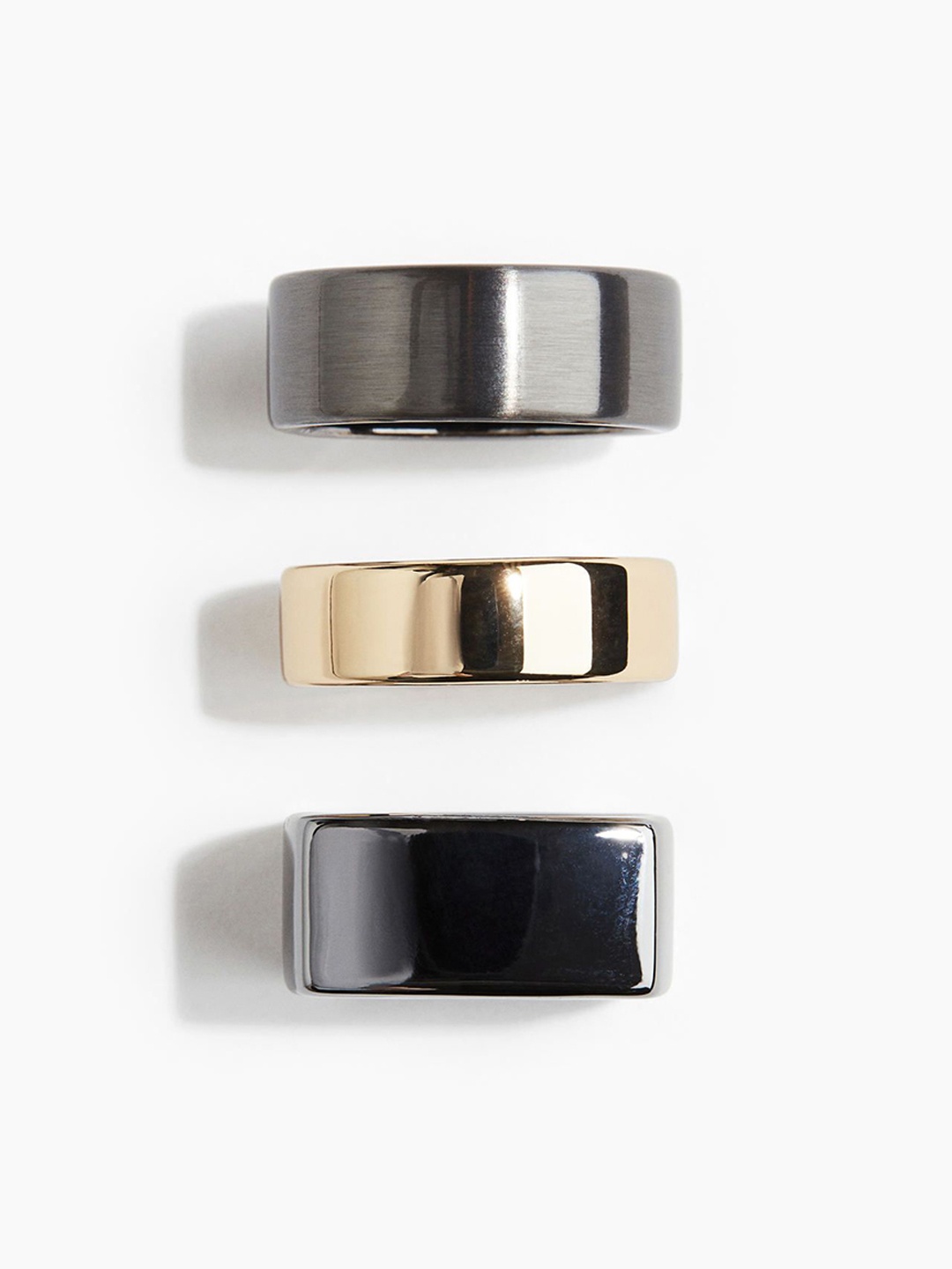 

H&M Men 3-Pack Rings, Black