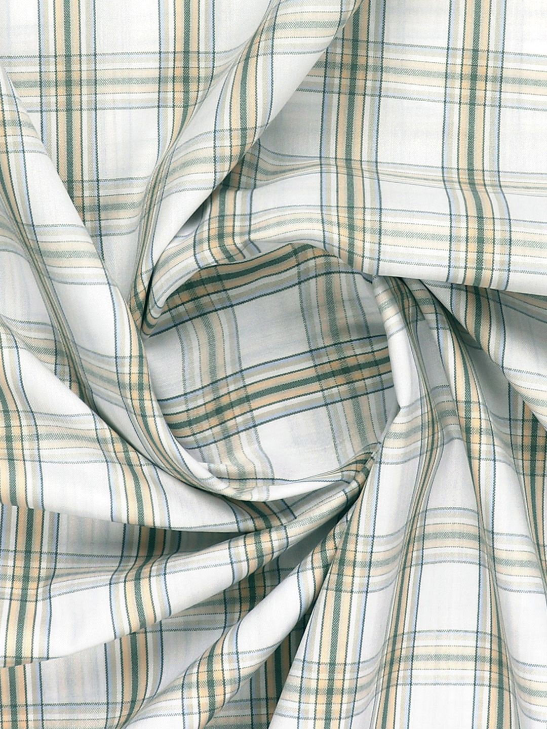 

Ramraj Men Checked Cotton Shirt Clothing Fabric, White