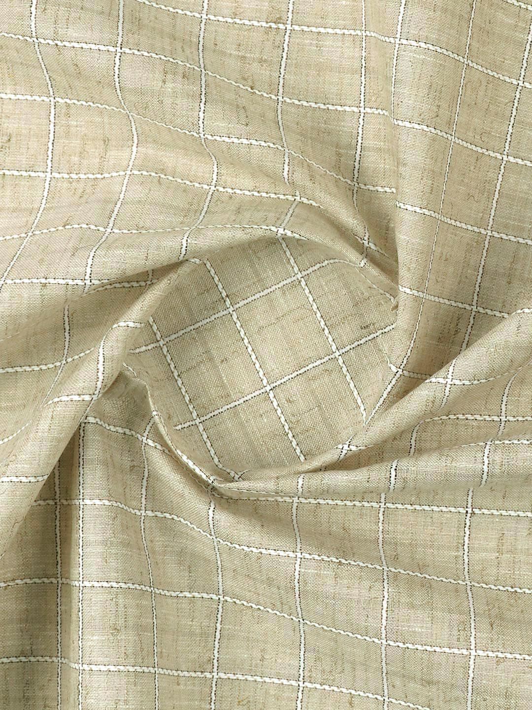 

Ramraj Men Checked Cotton Shirt Clothing Fabric, Beige