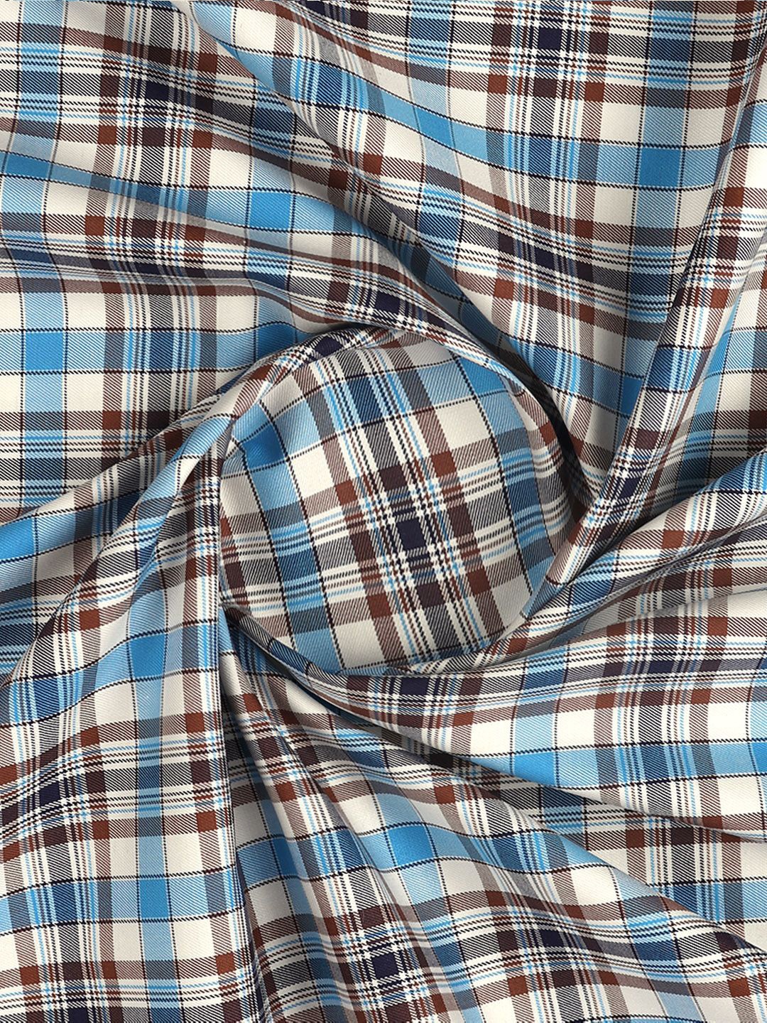 

Ramraj Men Checked Cotton Shirt Clothing Fabric, Blue
