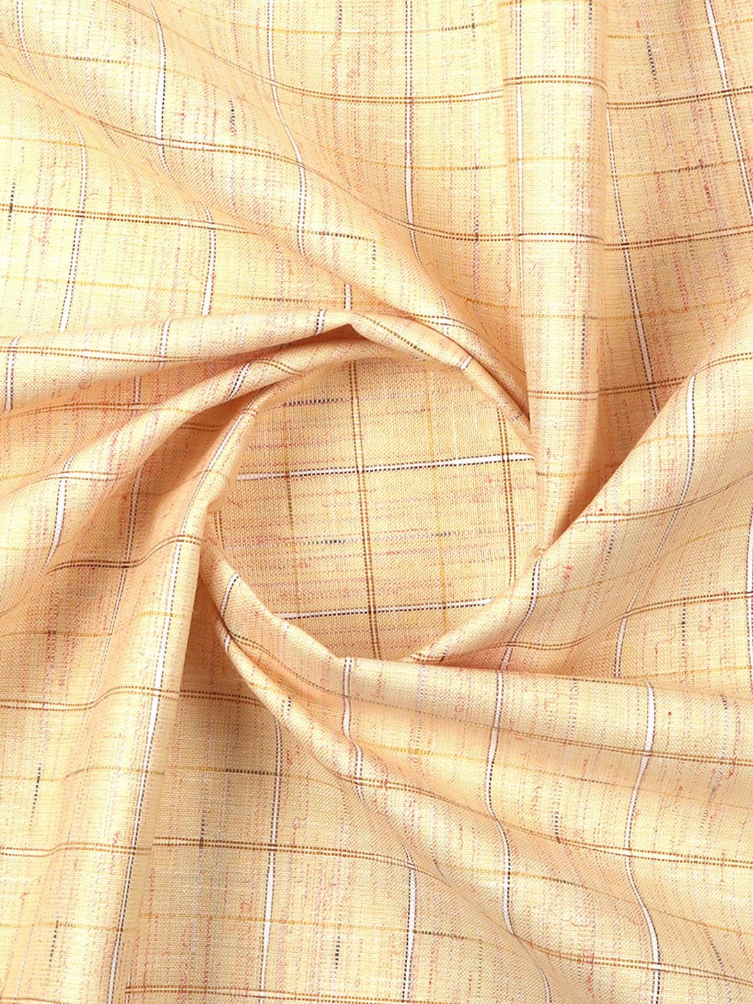 

Ramraj Men Checked Cotton Shirt Clothing Fabric, Beige